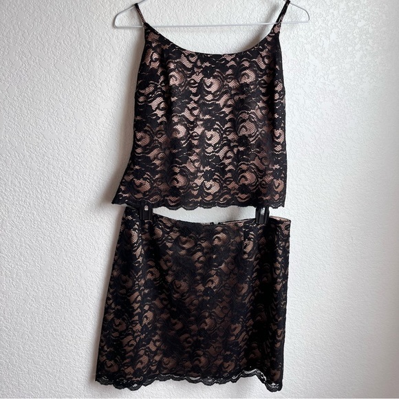 Black lace tank skirt set Cache Joseph Ribkoff size 10 - Picture 1 of 11
